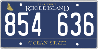 RI license plate 854636