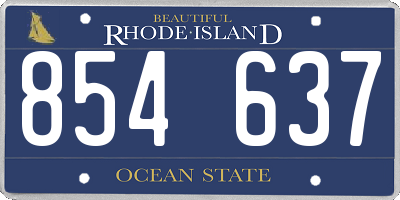 RI license plate 854637