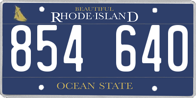 RI license plate 854640
