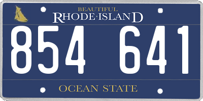 RI license plate 854641