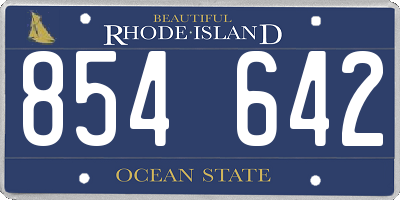 RI license plate 854642