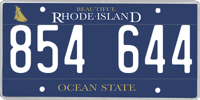 RI license plate 854644