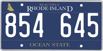 RI license plate 854645