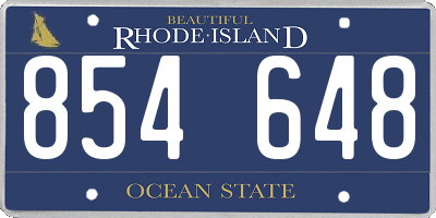 RI license plate 854648