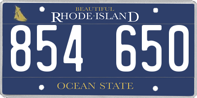 RI license plate 854650
