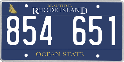 RI license plate 854651