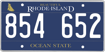 RI license plate 854652