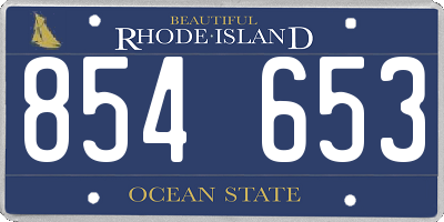 RI license plate 854653