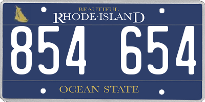 RI license plate 854654