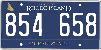 RI license plate 854658