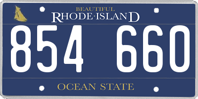 RI license plate 854660