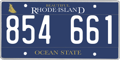 RI license plate 854661