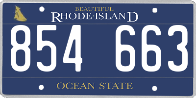 RI license plate 854663