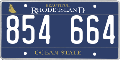 RI license plate 854664