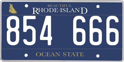 RI license plate 854666