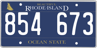 RI license plate 854673