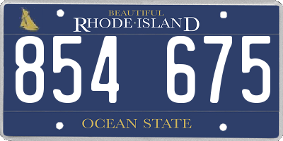 RI license plate 854675