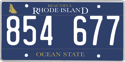 RI license plate 854677