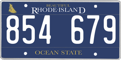 RI license plate 854679