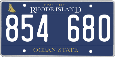 RI license plate 854680