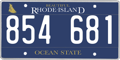 RI license plate 854681
