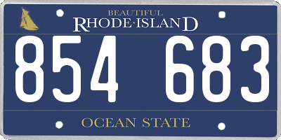 RI license plate 854683