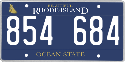 RI license plate 854684