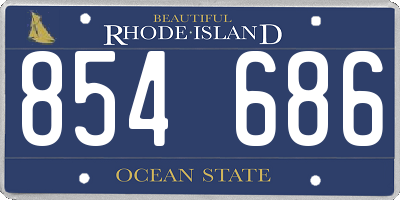RI license plate 854686