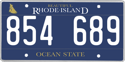RI license plate 854689