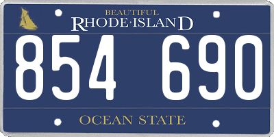 RI license plate 854690