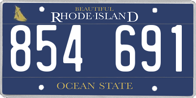 RI license plate 854691