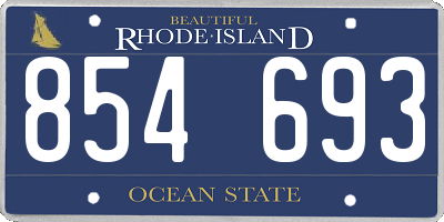 RI license plate 854693