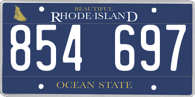 RI license plate 854697