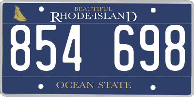 RI license plate 854698