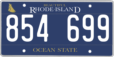 RI license plate 854699