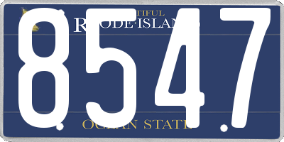 RI license plate 8547