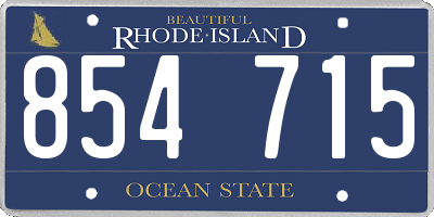 RI license plate 854715