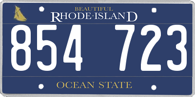 RI license plate 854723
