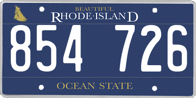 RI license plate 854726