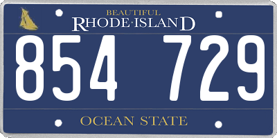 RI license plate 854729