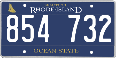 RI license plate 854732