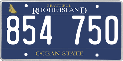RI license plate 854750