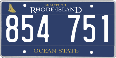RI license plate 854751