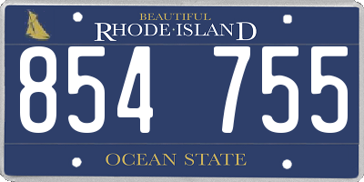 RI license plate 854755