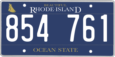 RI license plate 854761