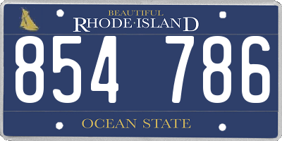 RI license plate 854786