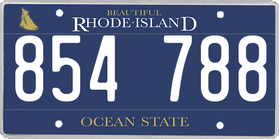 RI license plate 854788