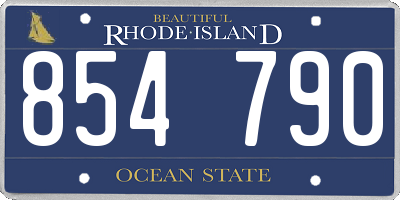 RI license plate 854790