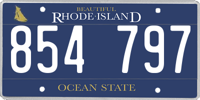 RI license plate 854797