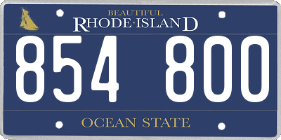 RI license plate 854800